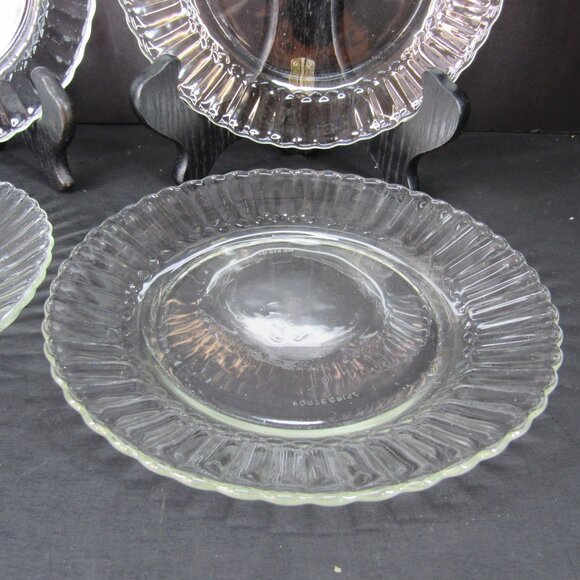 Fortecrisa Vintage Glass Ribbed Design 7 Inch Side Plate Dessert Plate Set of 4 - Picture 5 of 7